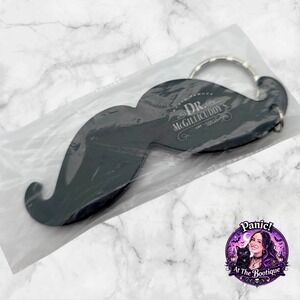 Dr McGillicuddy Mustache‎ Keychain Black Metal Retro Barware Promo New Quirky
